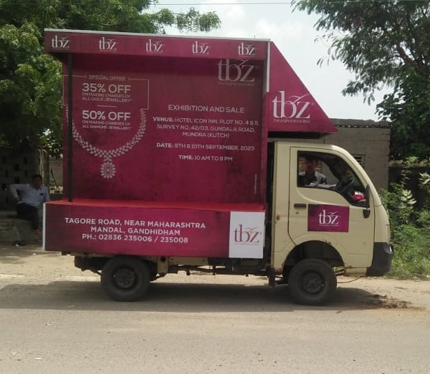 Mobile van branding in Indian cities - example of van advertising