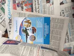 Newspaper insertion advertising in Indian cities - example of flyer distribution